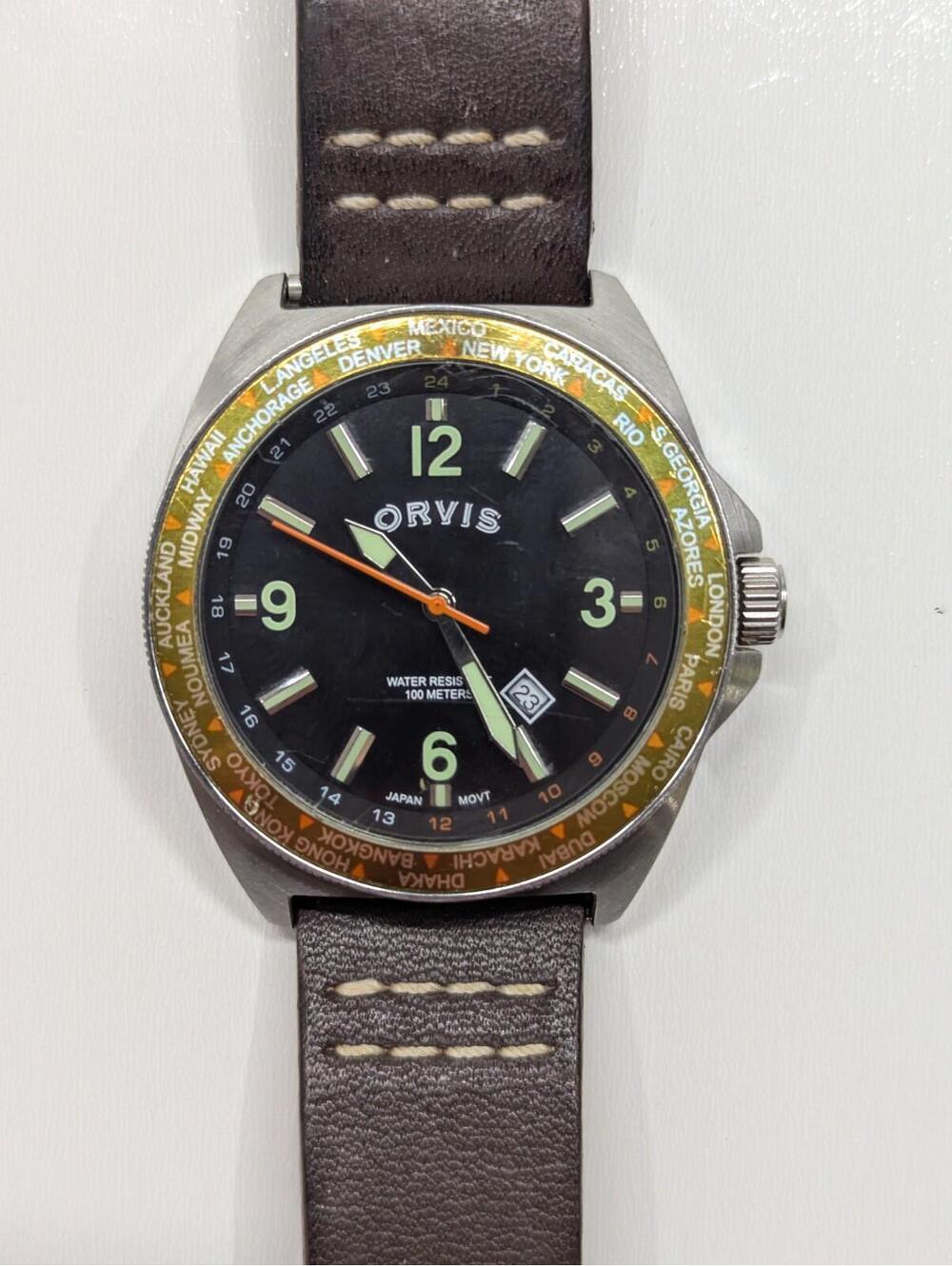 Orvis Watch OR2J4A Japan Movement 377 100 M Water Resistant Stainless Steel NB